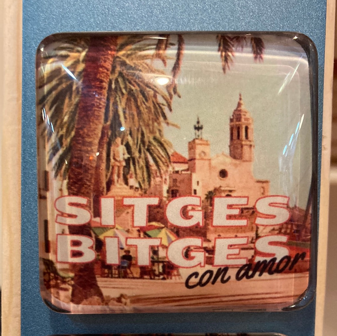 Sitges Bitges Glass Magnet