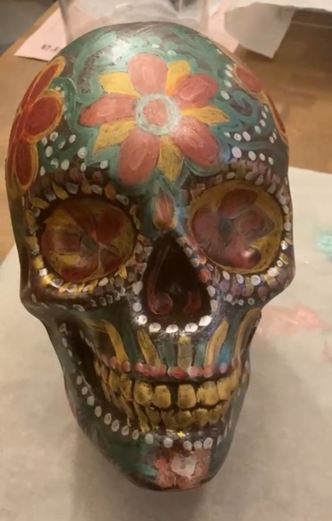 Halloween Hand-painted Dark Chocolate Skull